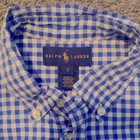 Ralph Lauren Blue Button Down Woven Top - Picture 2 of 2